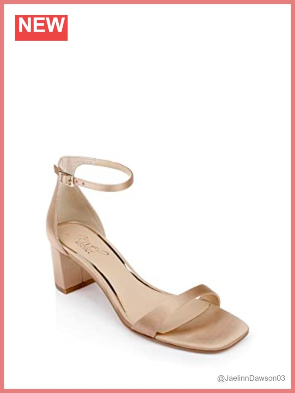 Jewel Badgley Mischka Reese Block Heel Sandals Satin Padded Ankle Strap